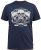 D555 COOK Trio Of Skulls Printed Crew Neck T-Shirt Slate Blue - Magliette - Magliette Uomo Taglie Forti