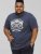 D555 COOK Trio Of Skulls Printed Crew Neck T-Shirt Slate Blue - Magliette - Magliette Uomo Taglie Forti