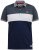 D555 EMERSON Cut And Sew Polo With Jacquard Collar Navy - Polo - Polo Uomo Taglie Forti