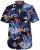 D555 TOBY Multi Colour Hawaiian AO Print Shirt - Camicie - Camicie Taglie Forti Uomo
