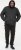 D555 DOMENIC Quilted Puffer Jacket With Half Micro Fleece Lining And Hood Black - Giubbotti - Giubbotti Uomo Taglie Forti