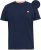 D555 SANDFORD Double Layer On Neck Ribs And Hem Waffle Textured T-Shirt Navy - Magliette - Magliette Uomo Taglie Forti
