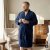 Adamo 149014 Accappatoio in velluto Blu scuro - Intimo & costumi da bagno - Intimo Taglie Forti Uomo