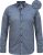 D555 MANGALA Geometric AOP Long Sleeve Shirt With Concealed Button Down Collar Navy - Camicie - Camicie Taglie Forti Uomo