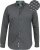 D555 KEATON Micro AOP Long Sleeve Shirt With Concealed Button Down Collar Grey - Camicie - Camicie Taglie Forti Uomo