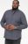 D555 KEATON Micro AOP Long Sleeve Shirt With Concealed Button Down Collar Grey - Camicie - Camicie Taglie Forti Uomo