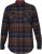 D555 SHERLOCK Check Overshirt With Two Patch Pockets & Button Down Collar Navy - Camicie - Camicie Taglie Forti Uomo