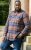 D555 SHERLOCK Check Overshirt With Two Patch Pockets & Button Down Collar Navy - Camicie - Camicie Taglie Forti Uomo