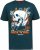 D555 NEAL Skull With Flames Printed Crew Neck T-Shirt Navy/Blue Twist - Magliette - Magliette Uomo Taglie Forti