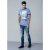 D555 Howie Fine Stripe T-shirt Blue - Magliette - Magliette Uomo Taglie Forti