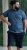 D555 Woolwich AOP Polo Shirt With Ribbed Collar Blue - Polo - Polo Uomo Taglie Forti