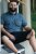 D555 Woolwich AOP Polo Shirt With Ribbed Collar Blue - Polo - Polo Uomo Taglie Forti