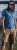 D555 Woolwich AOP Polo Shirt With Ribbed Collar Blue - Polo - Polo Uomo Taglie Forti