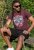 D555 Loughborough Official Gas Monkey Crew Neck T-Shirt Burgundy Black Twist - Magliette - Magliette Uomo Taglie Forti