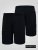 D555 Thomas Shorts Elasticizzati Con Vita Completamente Elasticizzata Neri - Shorts - Pantaloncini Uomo Taglie Forti