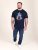 D555 Slater T-shirt stampata Blu navy - Magliette - Magliette Uomo Taglie Forti