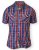 D555 ELIAS Short Sleeve Blue & Red Check Shirt - Camicie - Camicie Taglie Forti Uomo