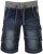 Kam Jeans Dito Denim Shorts Dark Used - Shorts - Pantaloncini Uomo Taglie Forti