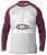 D555 KELTON Long Sleeve Raglan T-Shirt Grey/Burgundy - Magliette - Magliette Uomo Taglie Forti