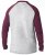 D555 KELTON Long Sleeve Raglan T-Shirt Grey/Burgundy - Magliette - Magliette Uomo Taglie Forti