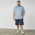 North Latitude 61116 Camicia Piqué Melange a Maniche Corte Blu - Polo - Polo Uomo Taglie Forti