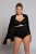 Ulla Popken 781632 Slip modellante a vita alta Nero - Intimo modellante - 