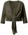 Ulla Popken 794514 Bolero in jersey da annodare Verde scuro - Bolero - 