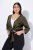 Ulla Popken 794514 Bolero in jersey da annodare Verde scuro - Bolero - 