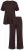 Ulla Popken 806944 Pigiama a maniche corte Marrone - Pigiami/Loungewear - 