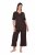 Ulla Popken 806944 Pigiama a maniche corte Marrone - Pigiami/Loungewear - 