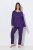 Ulla Popken 812441 Pigiama a maniche lunghe con pizzo Blu reale - Pigiami/Loungewear - 