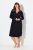 Ulla Popken 812447 Camicia da notte con collo a camicia Nero - Camicie da notte - 