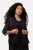Ulla Popken 817211 Giacca oversize in chiffon con collo a scialle Nero - Giacche - Giacche taglie forti da donna