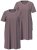 Ulla Popken 819289 Camicia da notte a maniche corte confezione da 2 Marrone - Camicie da notte - 