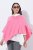 Ulla Popken 820512 Poncho in maglia misto lana con scollo a V Rosa chiaro - Poncho e mantelle - 