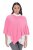 Ulla Popken 820512 Poncho in maglia misto lana con scollo a V Rosa chiaro - Poncho e mantelle - 