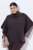 Ulla Popken 820620 Maglione poncho con collo alto Marrone mogano - Poncho e mantelle - 