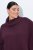 Ulla Popken 820620 Maglione poncho con collo alto Prugna - Poncho e mantelle - 