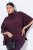 Ulla Popken 820620 Maglione poncho con collo alto Prugna - Poncho e mantelle - 