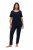 Ulla Popken 821244 Pigiama a pois Blu scuro - Pigiami/Loungewear - 