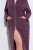 Ulla Popken 821543 Accappatoio in spugna a righe con zip Marrone - Vestaglie & accappatoi - 