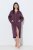 Ulla Popken 821543 Accappatoio in spugna a righe con zip Marrone - Vestaglie & accappatoi - 