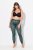 Ulla Popken 823383 Collant senza piede a pois Verde oliva - Collant & calzini - 