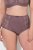 Ulla Popken 825788 Slip a vita alta con pizzo Marrone - Slip - 