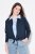 Ulla Popken 827116 Bolero con collo alto in misto lino Blu scuro - Bolero - 