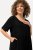 Ulla Popken 829837 Abito in misto lino a maniche corte Nero - Abiti estivi - Abiti estivi taglie forti