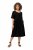 Ulla Popken 829837 Abito in misto lino a maniche corte Nero - Abiti estivi - Abiti estivi taglie forti