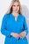 Ulla Popken 831004 Abito midi a maniche lunghe con scollo a V Blu reale - Vestiti midi - Abiti midi taglie comode