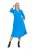 Ulla Popken 831004 Abito midi a maniche lunghe con scollo a V Blu reale - Vestiti midi - Abiti midi taglie comode