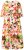Ulla Popken 832512 Abito in misto lino a fiori con maniche a 3/4 Rosso - Vestiti maxi - Abiti maxi taglie forti